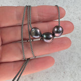 drei barocke schwarze perlen mit schmuckkordel perlen anhänger und kette