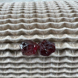 Granat Rohstein Ohrstecker silber oxidiert, ohrschmuck ohrringe Granat handmade von wonderworks