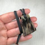 handmade fossiles versteinertes holz stein anhänger mit lederband